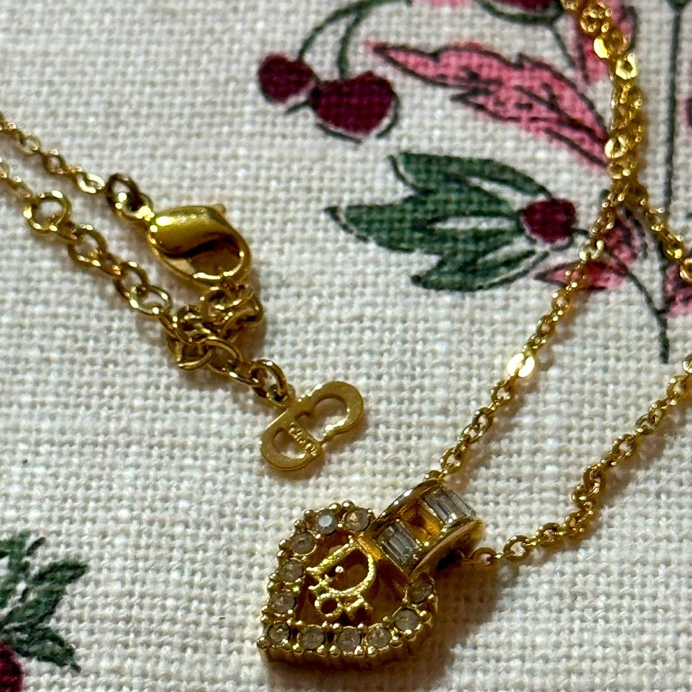 Christian Dior necklace with adjustable chain and charm